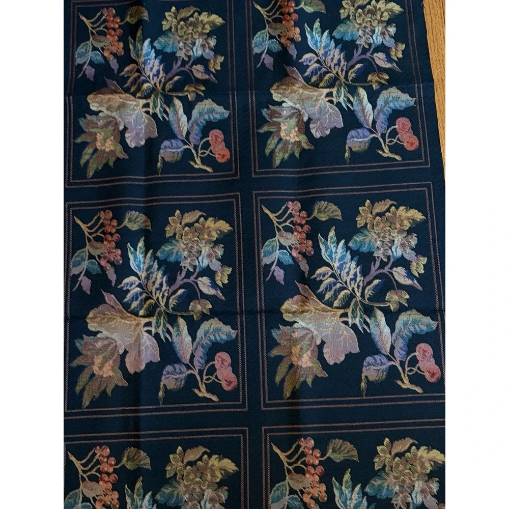 Vintage Tapestry Upholstery Fabric Black Floral Jacquard Panels 35x56